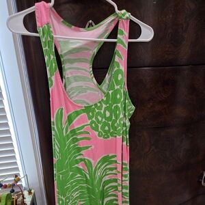 Lilly Pulitzer Monterey Tank Pink and Green Pineapple Flamenco Dress XL